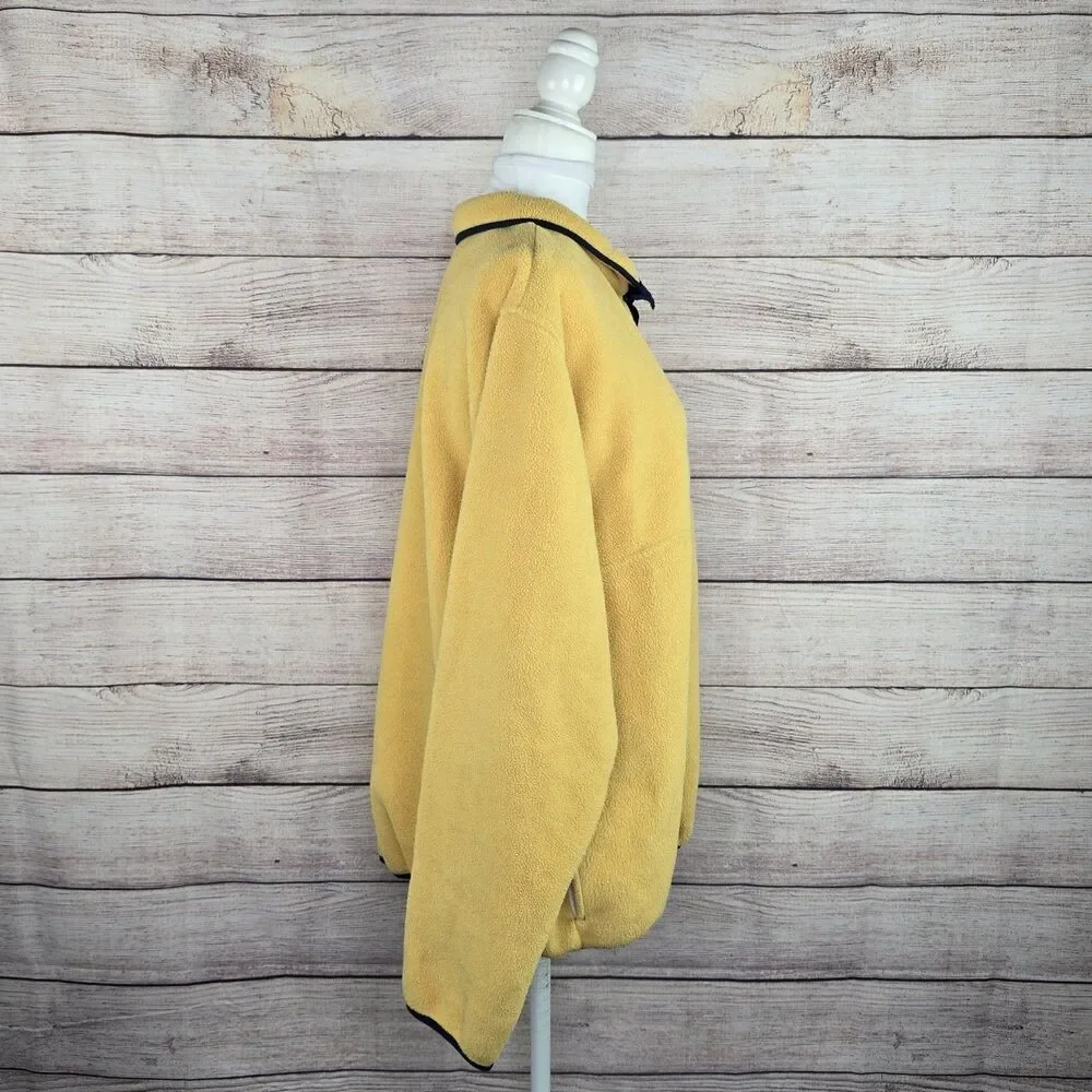 Vintage Men's L.L. Bean Regular Trail Model Fleece Snap Pullover XL 90s Yellow - Picture 5 of 8
